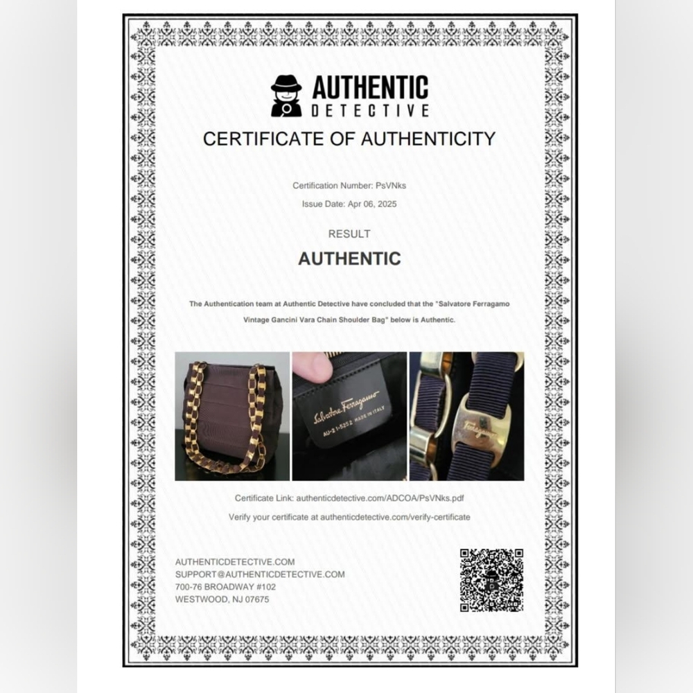 Salvatore Ferragamo Vintage Gancini Vara Chain Shoulder Bag - Picture 14 of 14